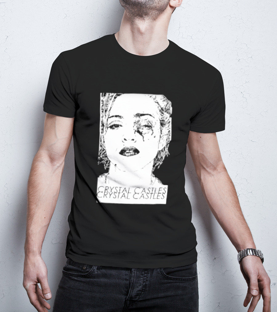 Crystal Castles Electronic Alice Glass Monochrome T-Shirt