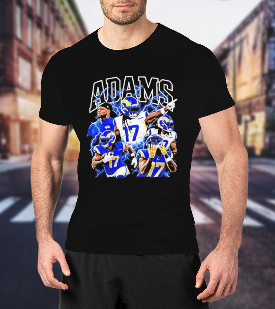 Los Angeles Rams 17 Adams Thunder Player Collage T-Shirt