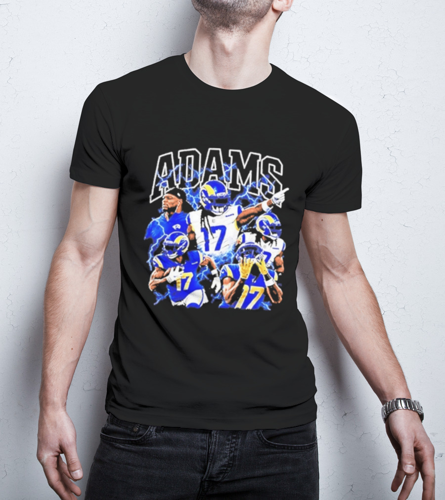 Los Angeles Rams 17 Adams Thunder Player Collage T-Shirt