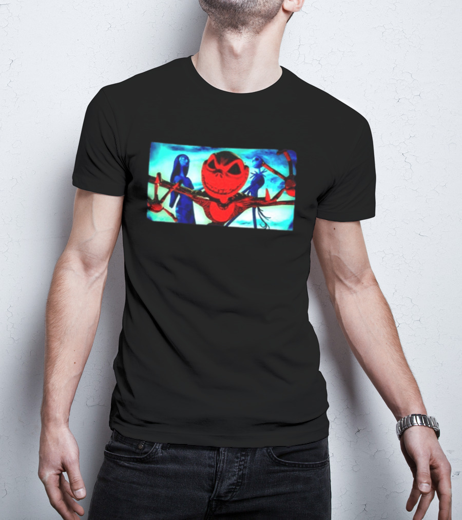 Tim Burton's The Nightmare Before Christmas Jack Skellington And Sally Cartoon Two Sided T-Shirt