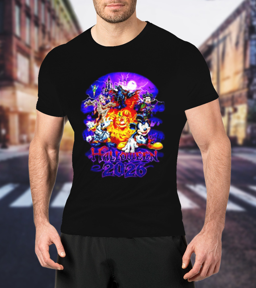 Disney Halloween 2026 Mickey Mouse And Friends Spooky Haunted Castle Party T-Shirt