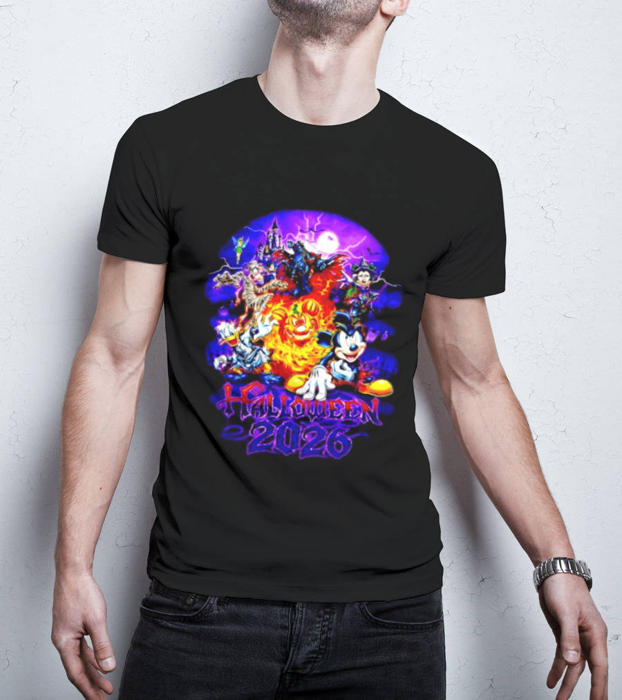 Disney Halloween 2026 Mickey Mouse And Friends Spooky Haunted Castle Party T-Shirt