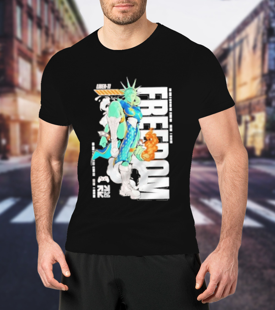Freedom Fighter Liberty Statue Game Character Hero T-Shirt