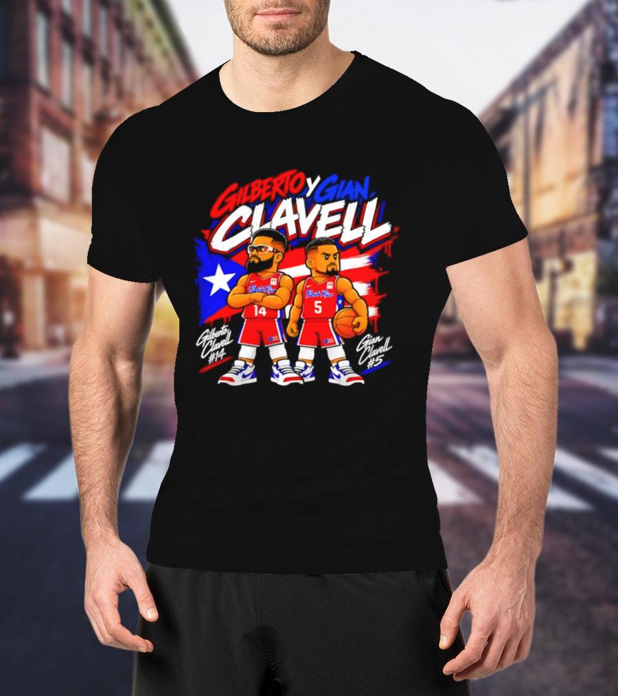 Superleague Kosovo Gilberto Clavell Y Gian Clavell Puerto Rico Basketball T-Shirt