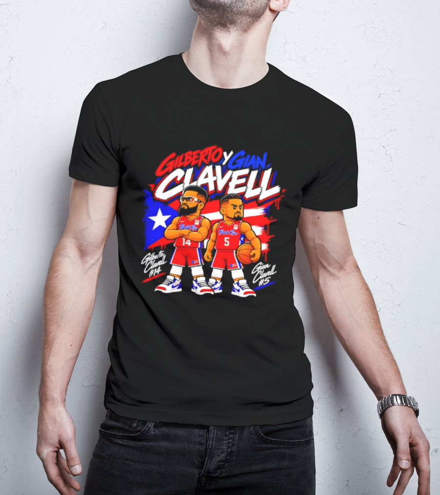 Superleague Kosovo Gilberto Clavell Y Gian Clavell Puerto Rico Basketball T-Shirt