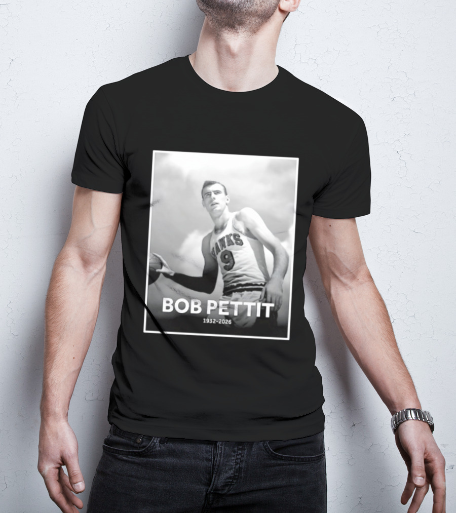 Bob Pettit 1932 2026 Hawks Basketball Legend T-Shirt