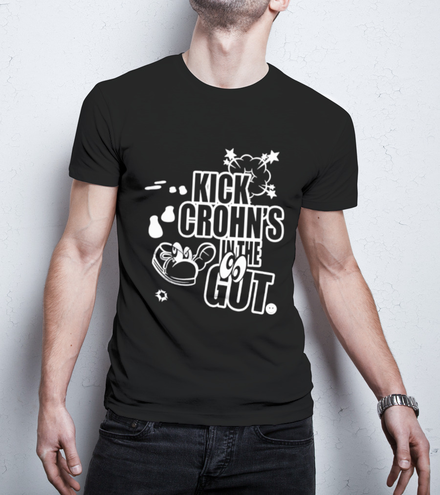 Kick Crohn's In The Gut Crohn's & Colitis Foundation Claw And Cartoon Style Fighting T-Shirt