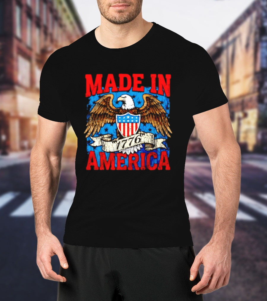 Made In America 1776 Eagle USA Patriotic T-Shirt