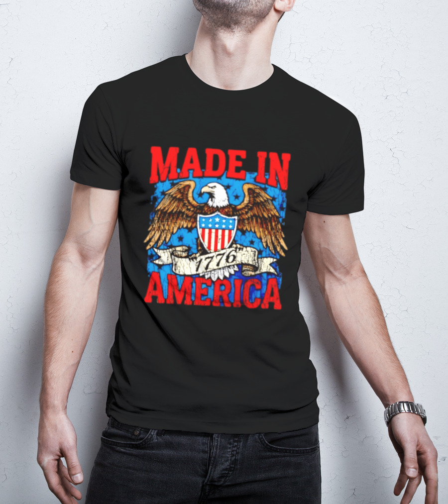 Made In America 1776 Eagle USA Patriotic T-Shirt
