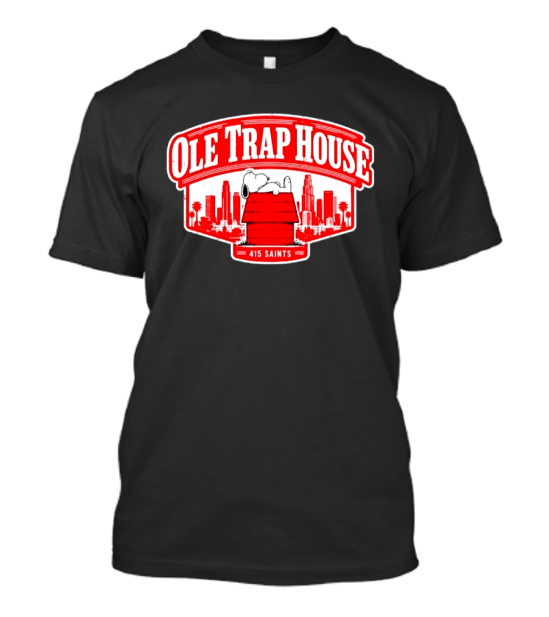 Ole Trap House Snoopy 415 Saints Skyline T-Shirt