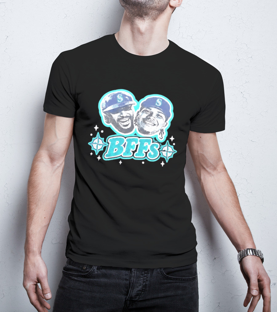 BFFs Seattle Mariners Laz Michael Arroyo Big Head T-Shirt