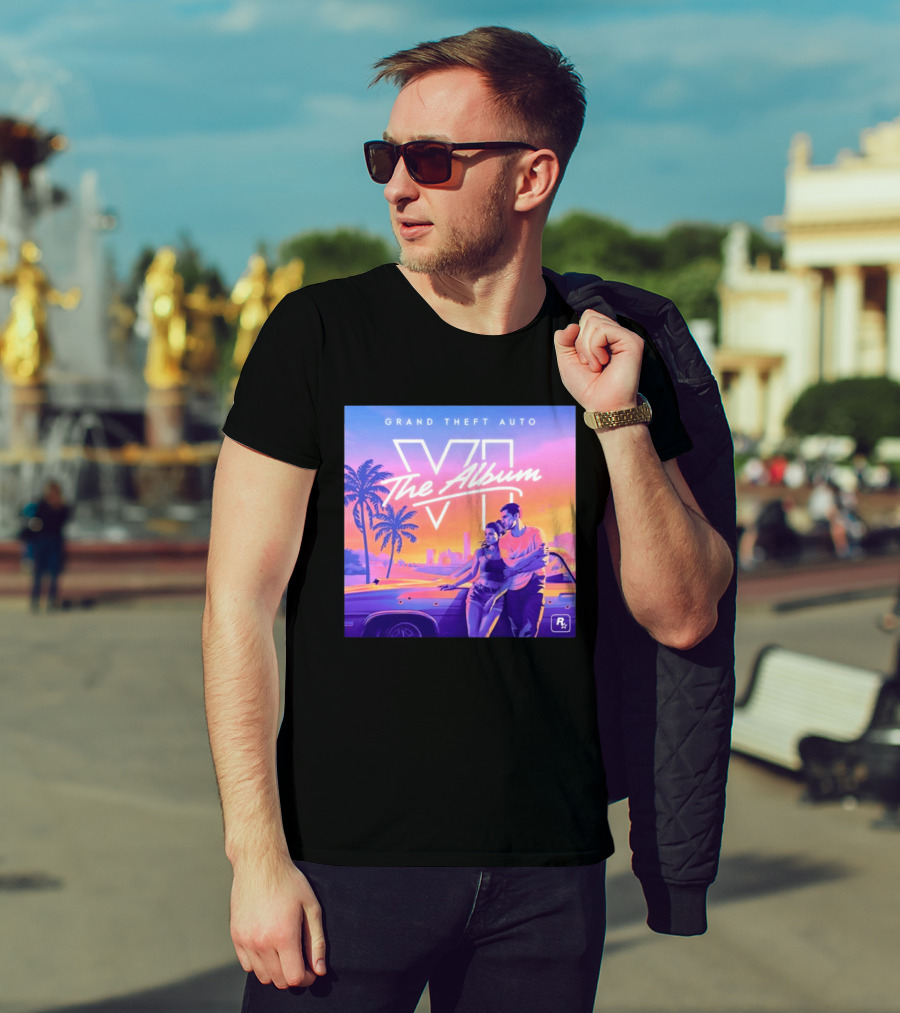 Grand Theft Auto VI The Album 2026 Retro Sunset Vibes T-Shirt
