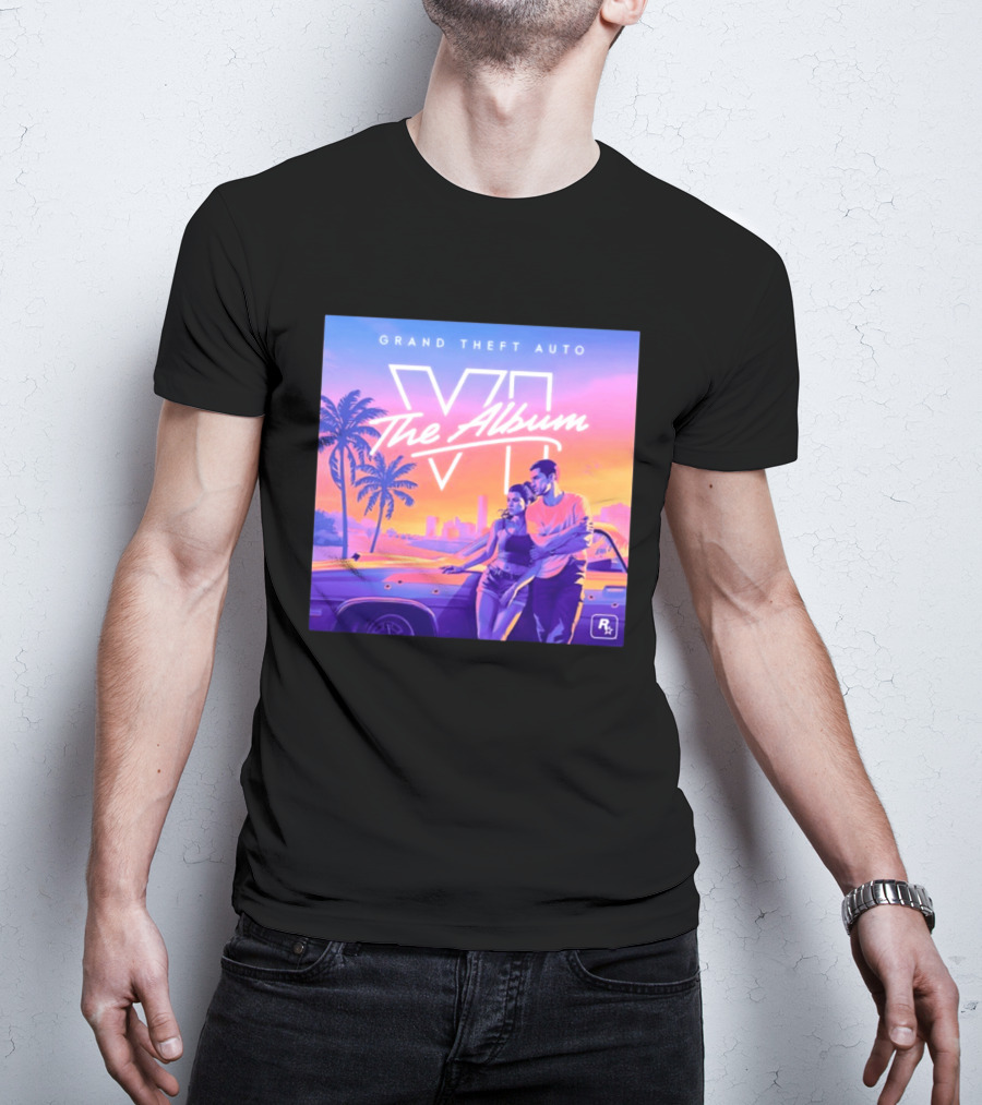 Grand Theft Auto VI The Album 2026 Retro Sunset Vibes T-Shirt