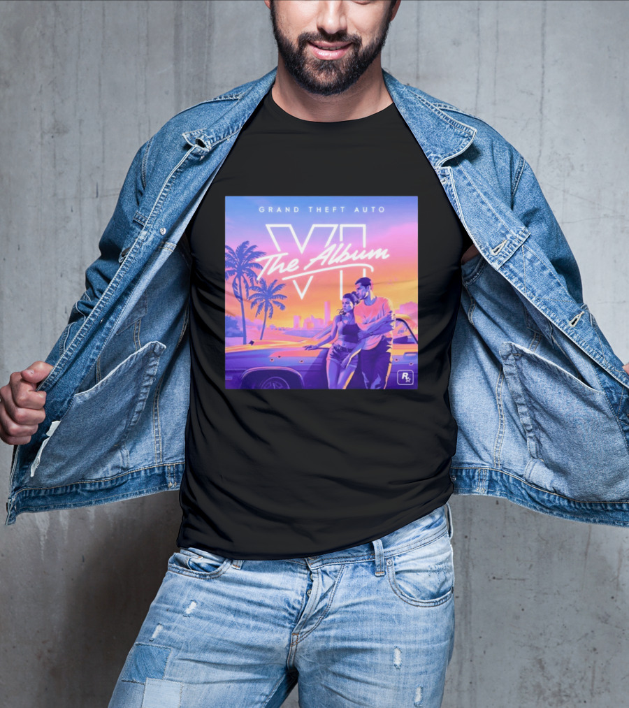 Grand Theft Auto VI The Album 2026 Retro Sunset Vibes T-Shirt