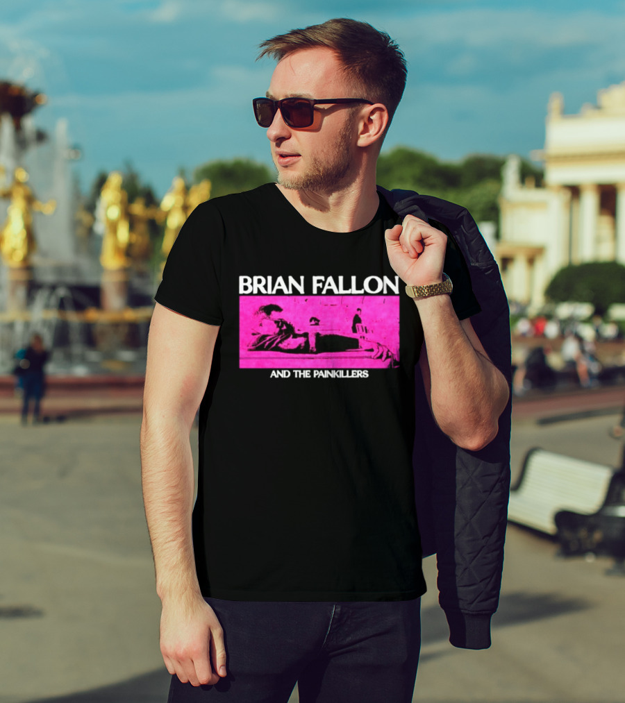 Brian Fallon And The Painkillers Pink Concert Art Gaslight Anthem T-Shirt