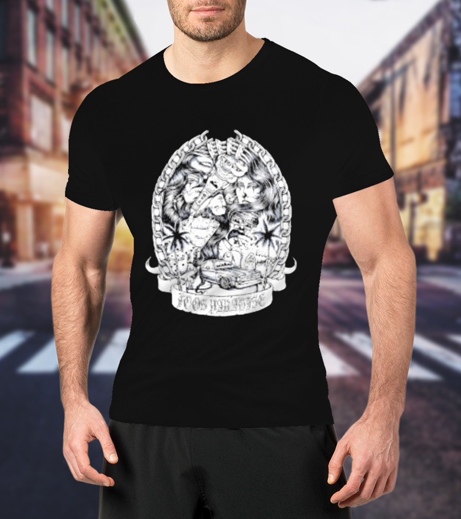 Foos Paradise Chicano Lowrider Culture Classic Cars Chain T-Shirt