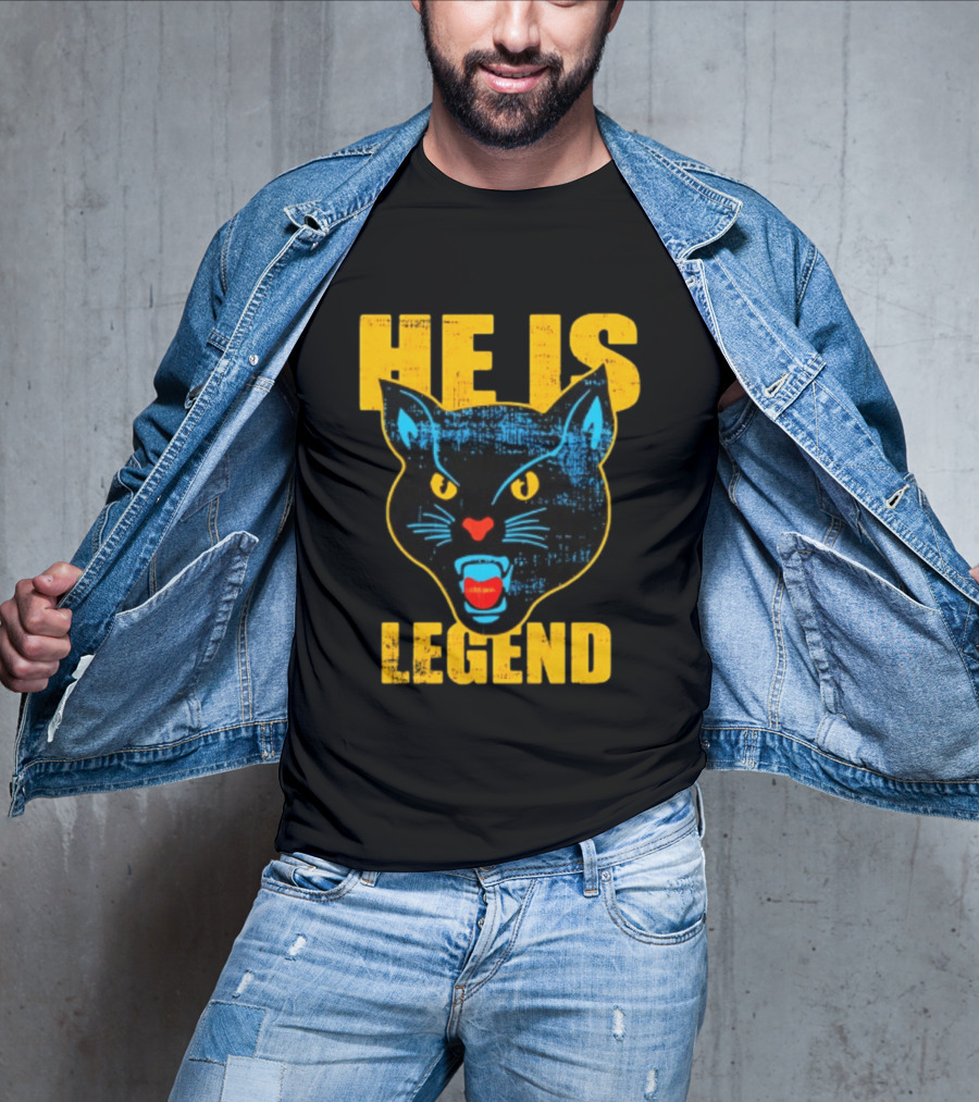 HE IS LEGEND Black Cat Fierce Panther T-Shirt