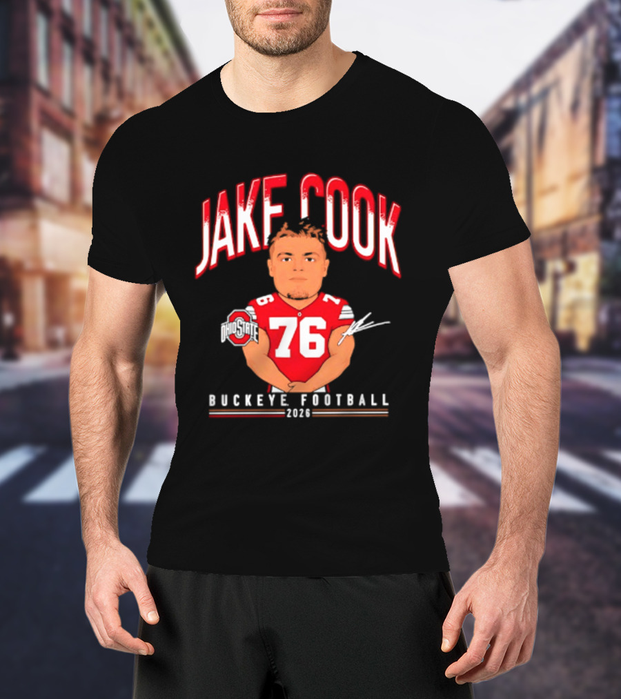 Jake Cook 76 Buckeye Football 2026 Ohio State Caricature T-Shirt