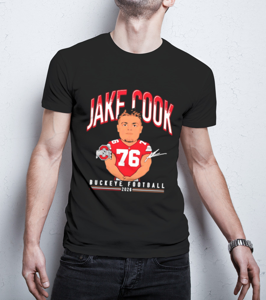 Jake Cook 76 Buckeye Football 2026 Ohio State Caricature T-Shirt