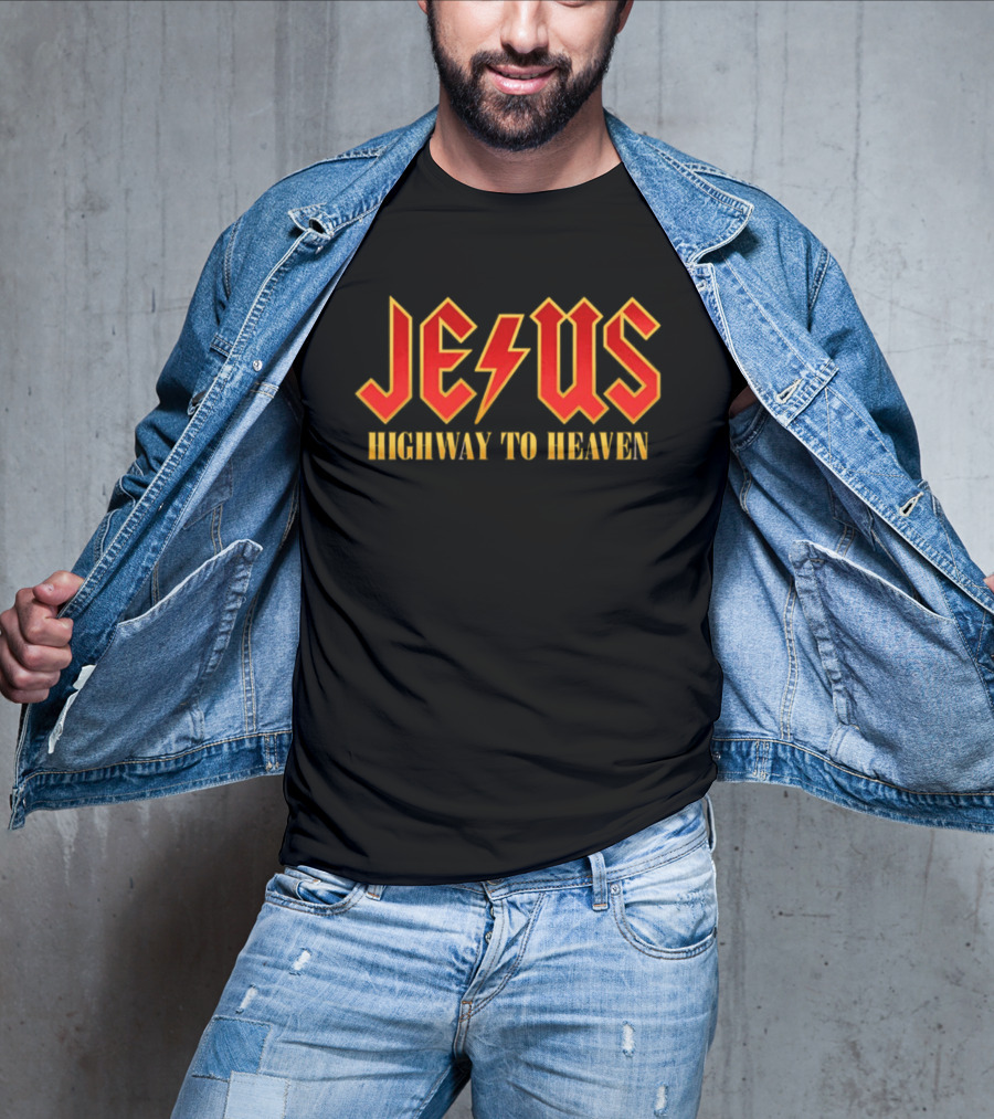 Jesus Highway To Heaven Lightning Bolt T-Shirt
