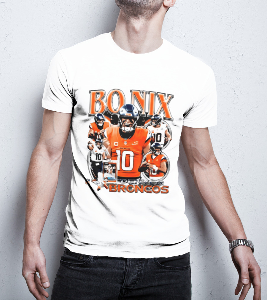 Bo Nix Denver Broncos 2026 Player #10 Collage T-Shirt