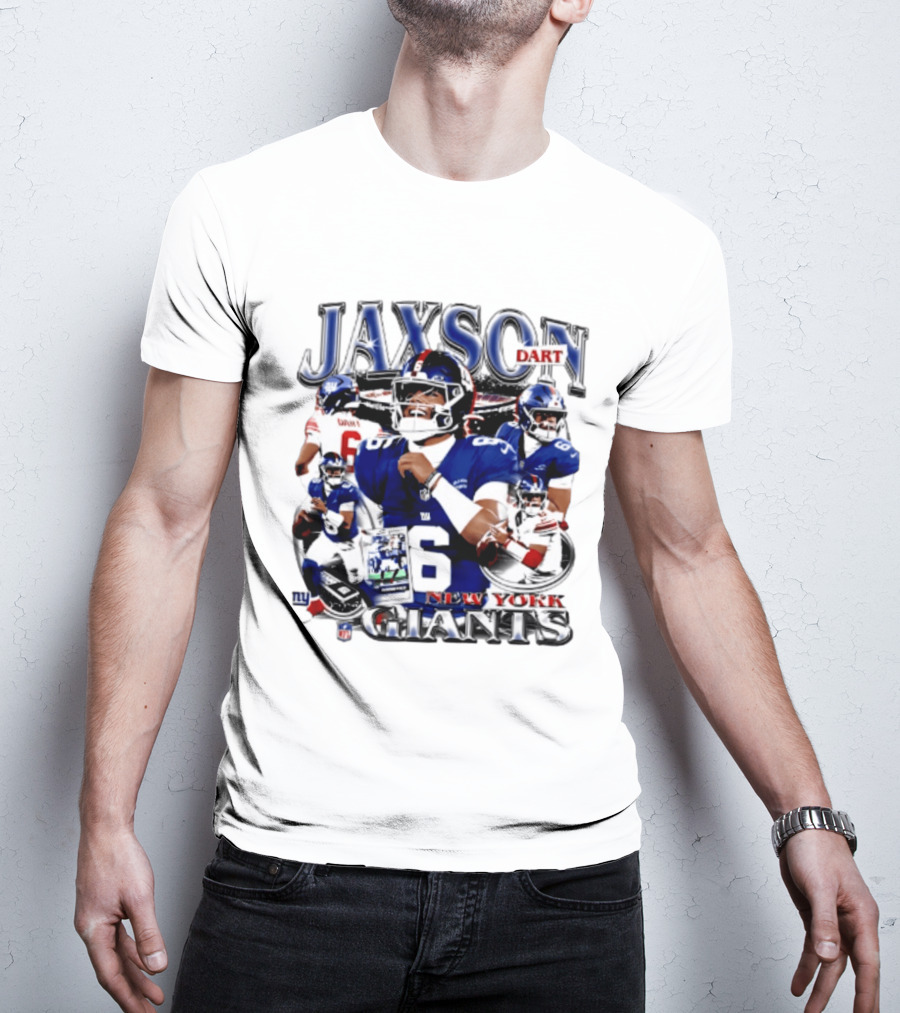 Jaxson Dart New York Giants Player Collage 2026 T-Shirt