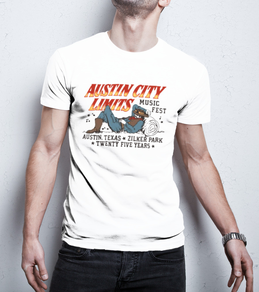 Austin City Limits Music Fest Cowboy Austin Texas Zilker Park Twenty Five Years T-Shirt