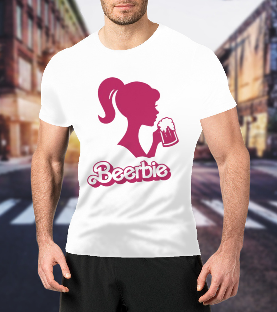 Beerbie Pink Beer Barbie Icon With Beer T-Shirt