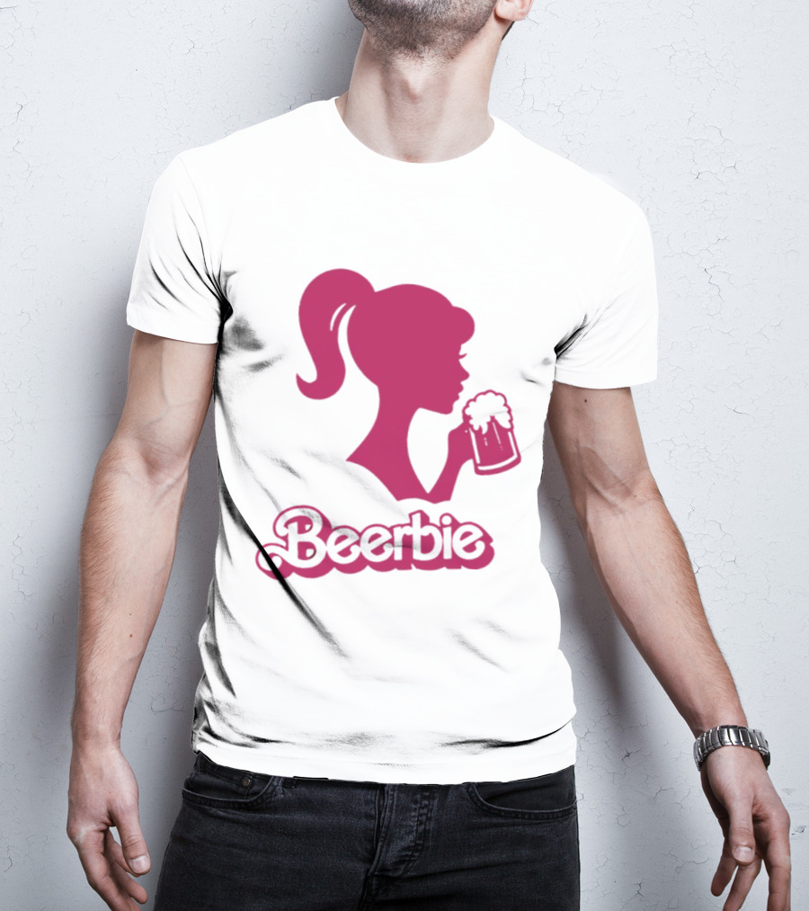Beerbie Pink Beer Barbie Icon With Beer T-Shirt