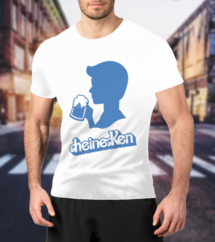 Ken Blue Beer Silhouette Heineken Play On Words T-Shirt