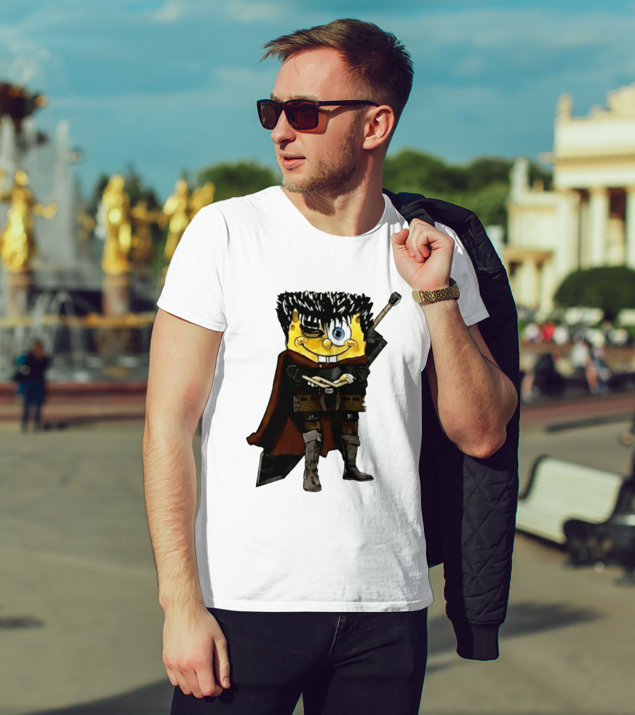 SpongeBob X Berserk Guts Crossover SpongeGuts SquarePants Character Mashup T-Shirt