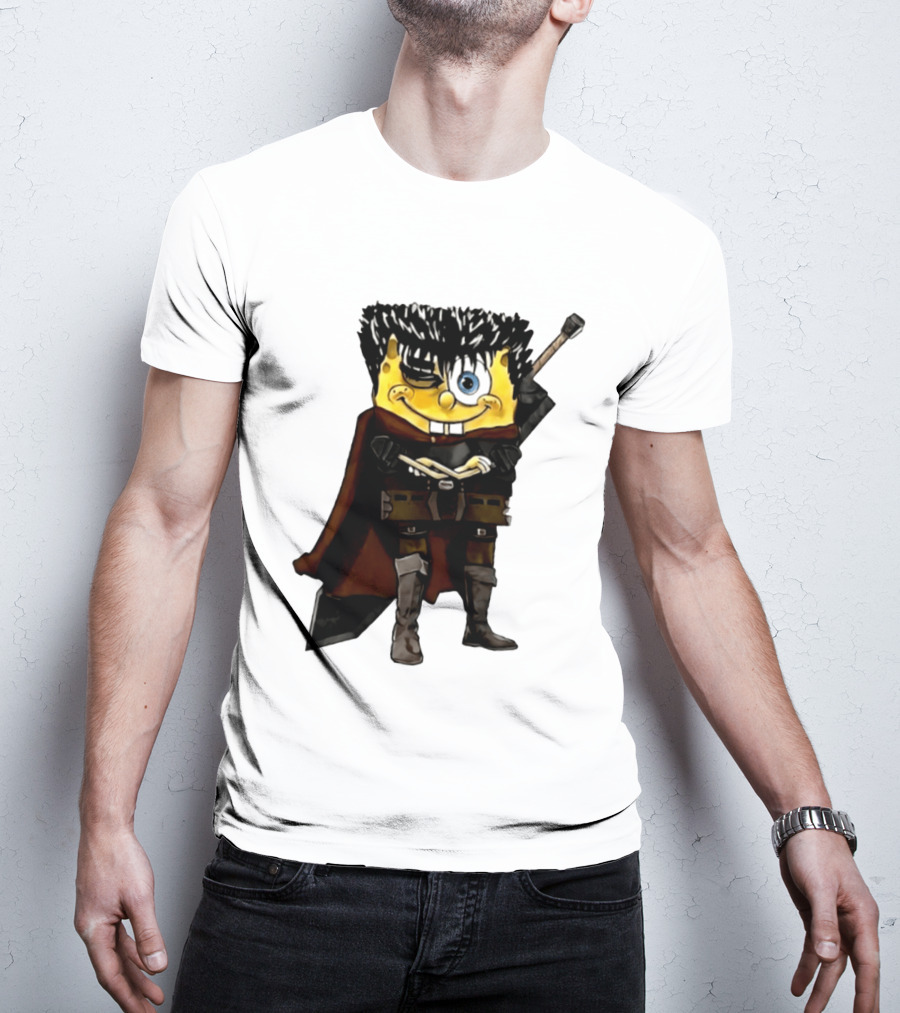 SpongeBob X Berserk Guts Crossover SpongeGuts SquarePants Character Mashup T-Shirt