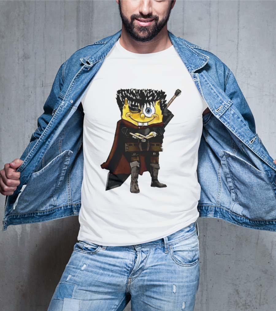 SpongeBob X Berserk Guts Crossover SpongeGuts SquarePants Character Mashup T-Shirt