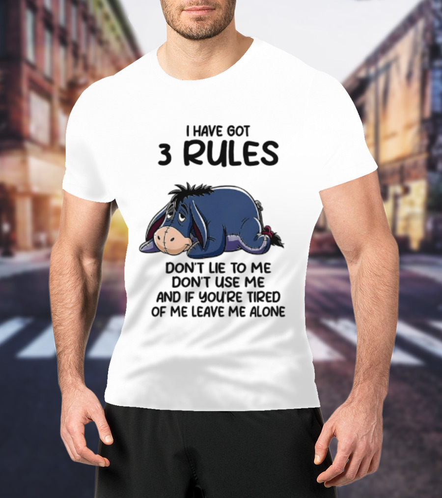 I Have Got 3 Rules Eeyore Don't Lie Use Me Winnie The Pooh T-Shirt