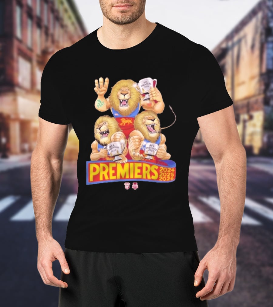 Brisbane Lions AFL Premiers 2024 2025 2026 Mark Knight T-Shirt