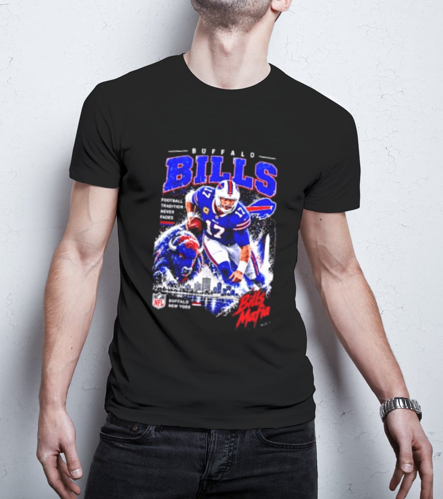 Buffalo Bills Football Tradition Never Fades Bills Mafia NFL Buffalo New York Team Skyline T-Shirt