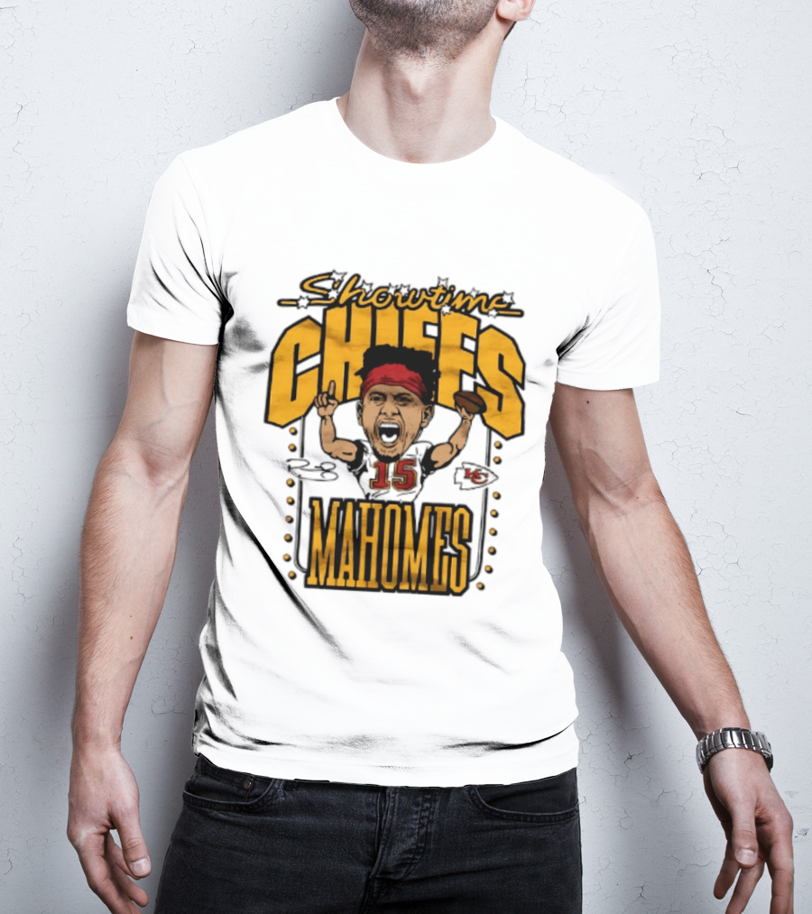 Showtime Chiefs Patrick Mahomes 15 Caricature T-Shirt