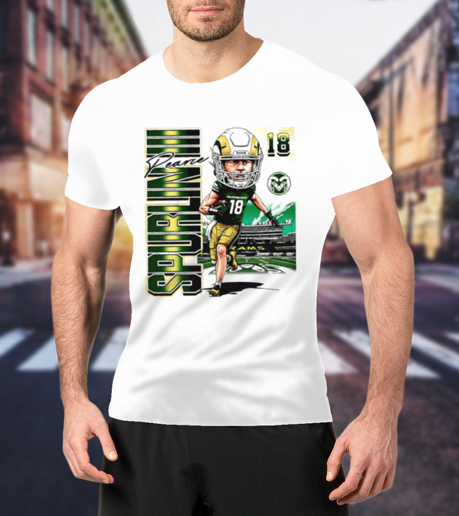 Pearce Spurlin III 18 Colorado State Rams NCAA Football Caricature T-Shirt