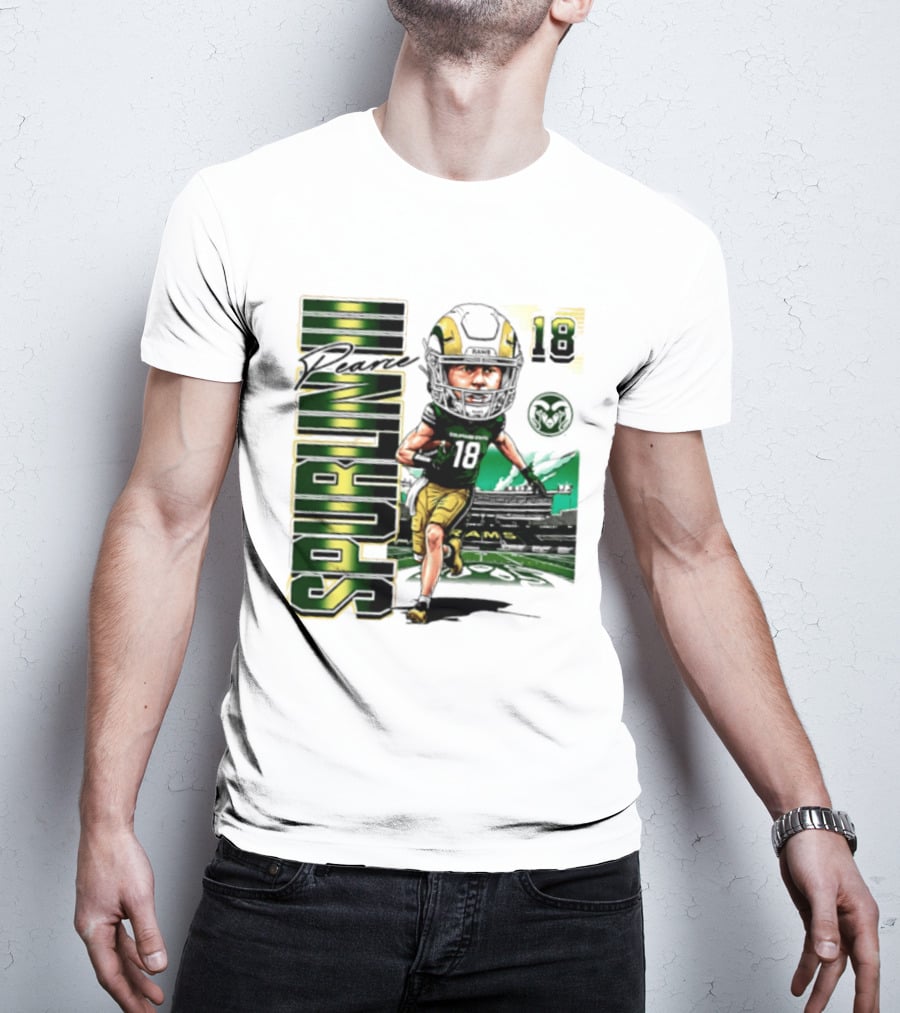 Pearce Spurlin III 18 Colorado State Rams NCAA Football Caricature T-Shirt