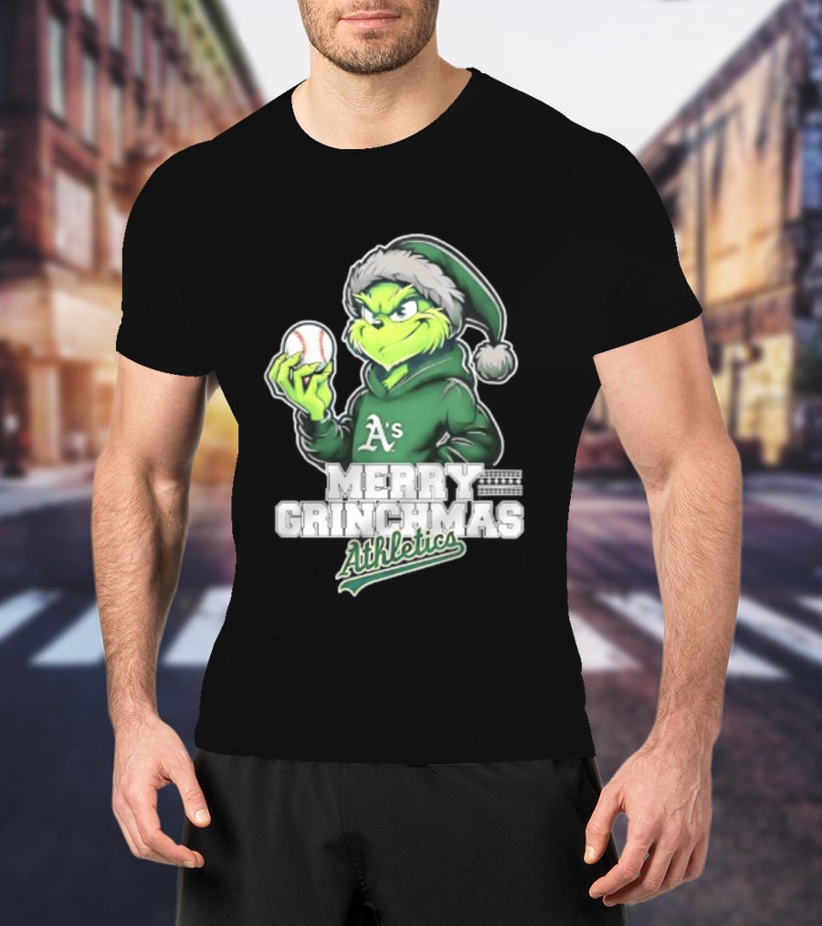 Merry Grinchmas Athletics Baseball Christmas 2026 T-Shirt