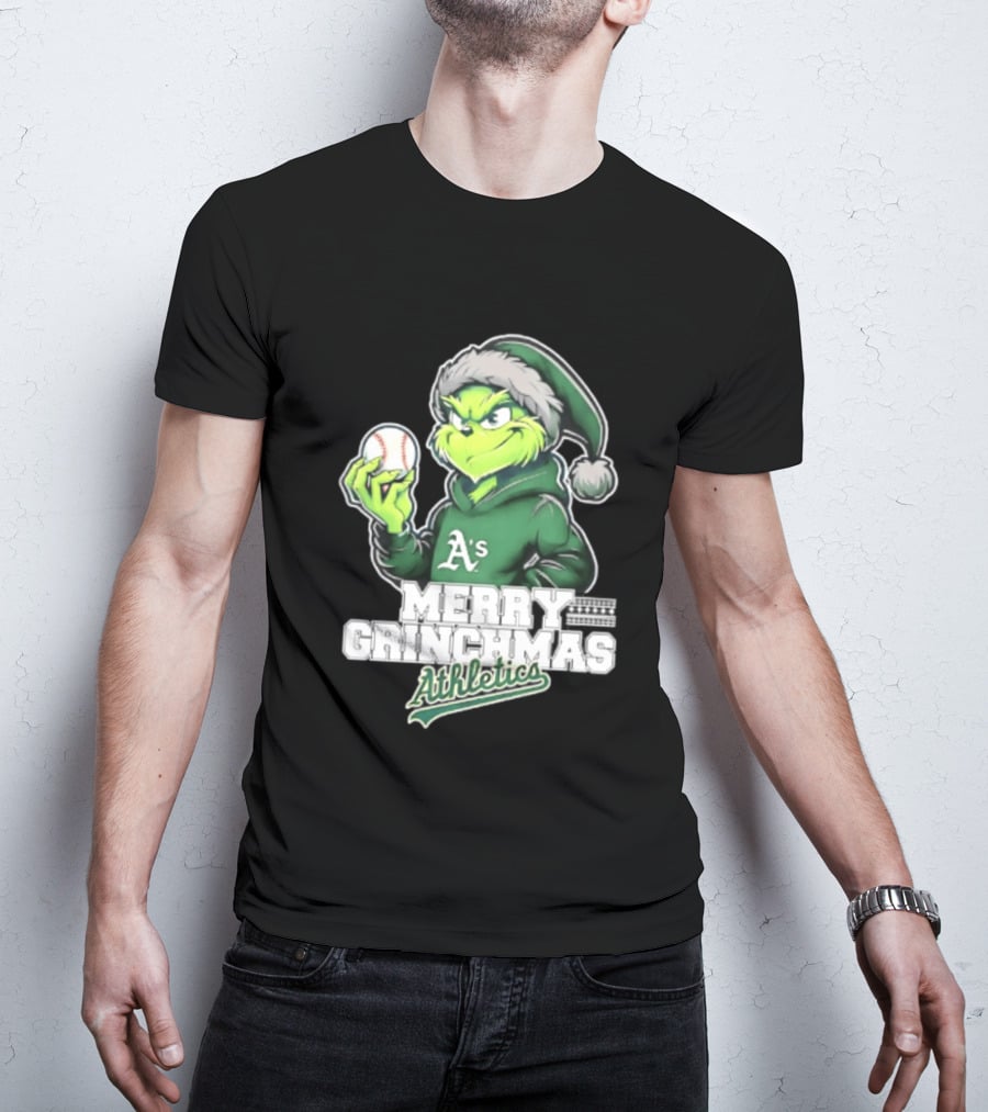Merry Grinchmas Athletics Baseball Christmas 2026 T-Shirt
