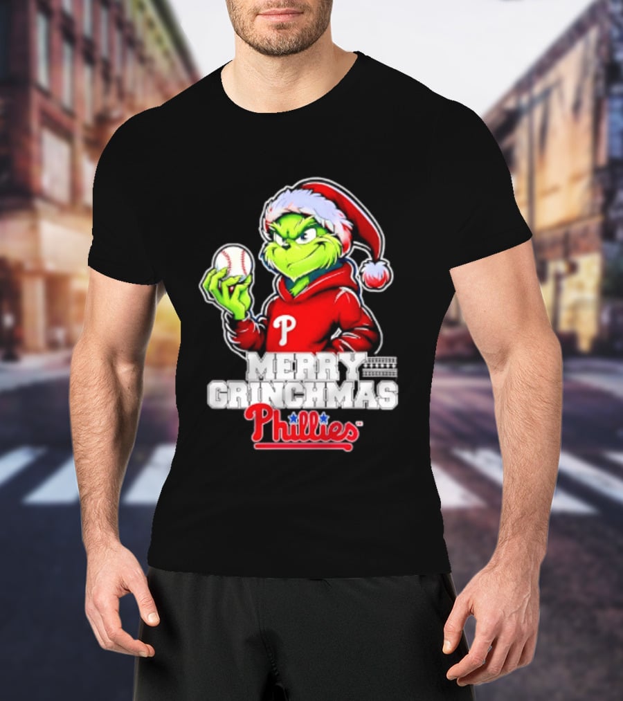 Merry Grinchmas Philadelphia Phillies Baseball Christmas 2026 T-Shirt