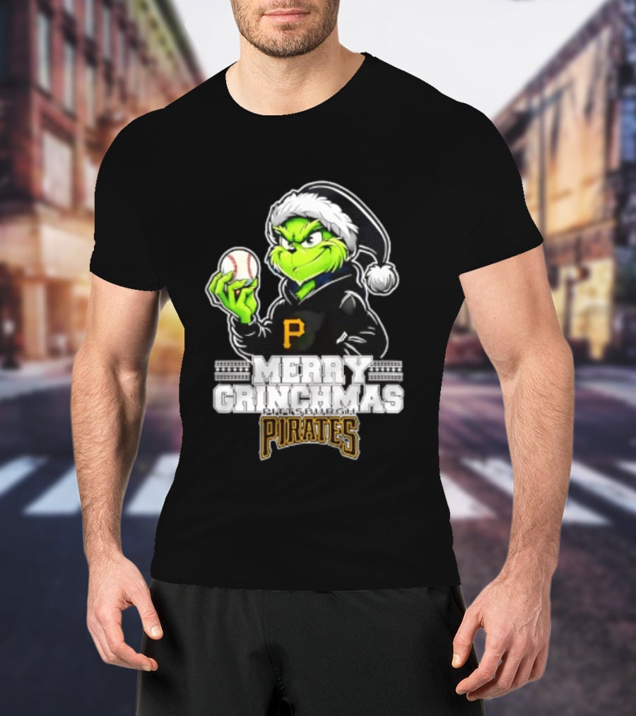 Merry Grinchmas Pittsburgh Pirates Baseball Christmas 2026 T-Shirt