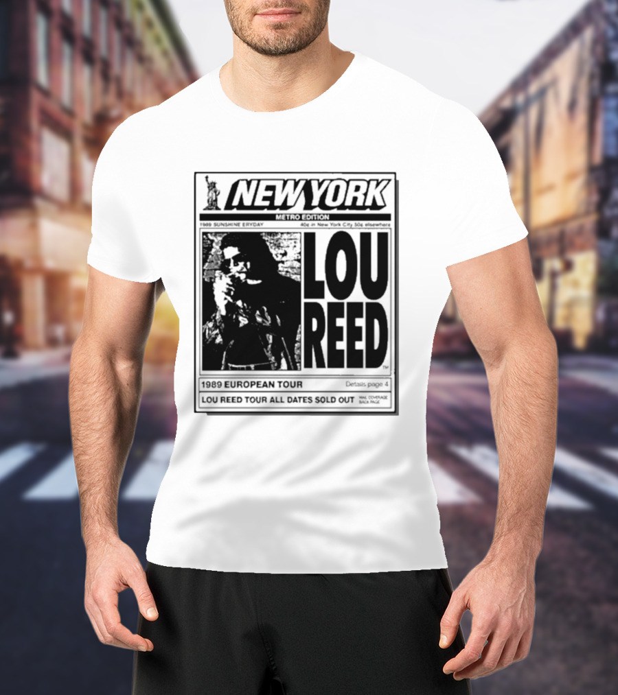 New York Metro Edition Lou Reed 1989 European Tour All Dates Sold Out T-Shirt