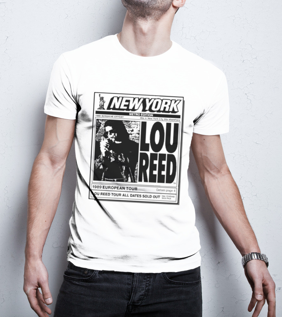 New York Metro Edition Lou Reed 1989 European Tour All Dates Sold Out T-Shirt