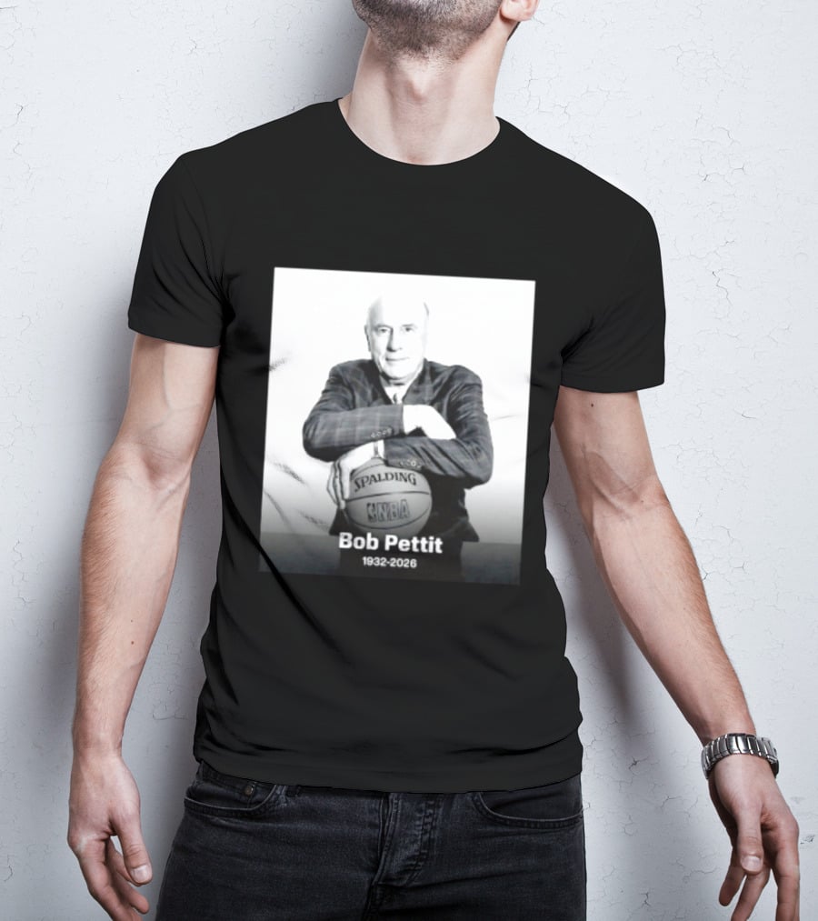 Bob Pettit 1932 2026 Spalding NBA Naismith Hall Of Famer T-Shirt