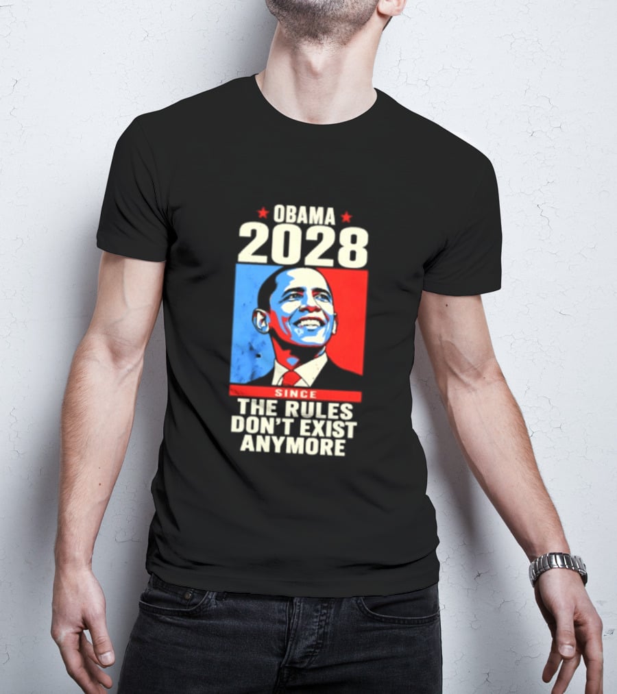 Obama 2028 Since The Rules Don't Exist Anymore Iconic Red And Blue T-Shirt
