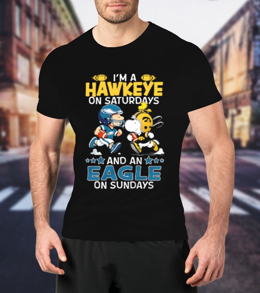 Peanuts I'm A Hawkeye On Saturdays And An Eagle On Sundays T-Shirt