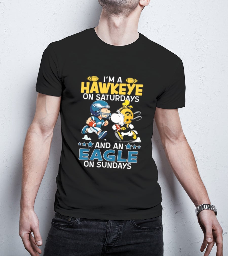 Peanuts I'm A Hawkeye On Saturdays And An Eagle On Sundays T-Shirt
