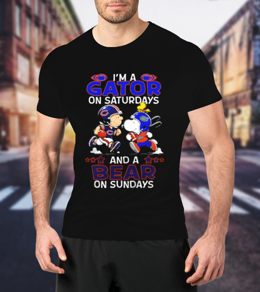 Peanuts I'm A Gator On Saturdays And A Bear On Sundays Football T-Shirt